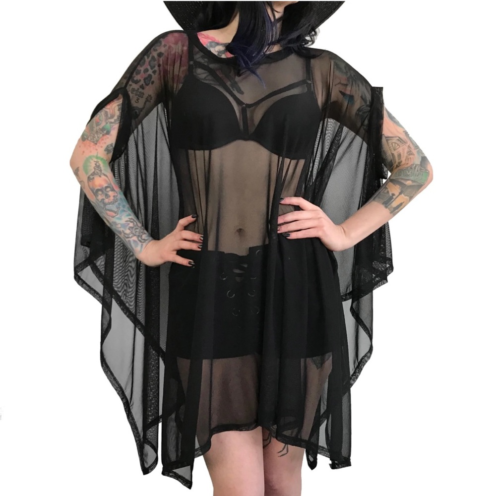 Foxblood Mesh Rhiannon Flowing Tunic Top OS - Picture 5 of 9